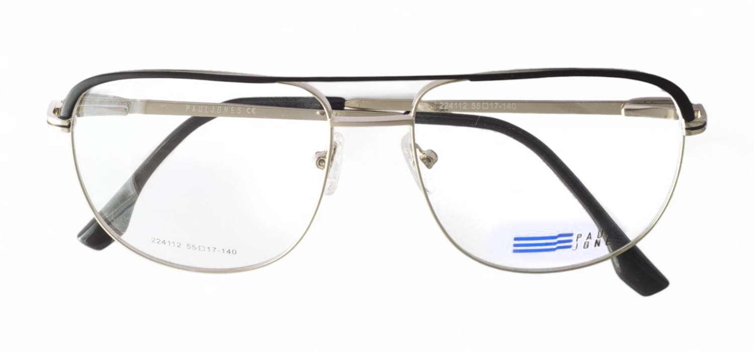  Black Silver Metal Full Frame Ultima Eyeglasses For Men And Women