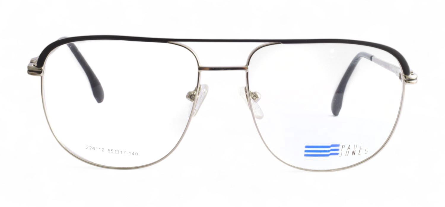  Black Silver Metal Full Frame Ultima Eyeglasses For Men And Women