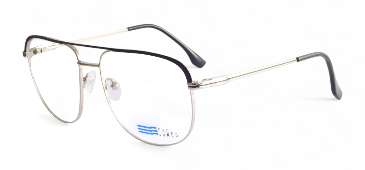  Black Silver Metal Full Frame Ultima Eyeglasses For Men And Women